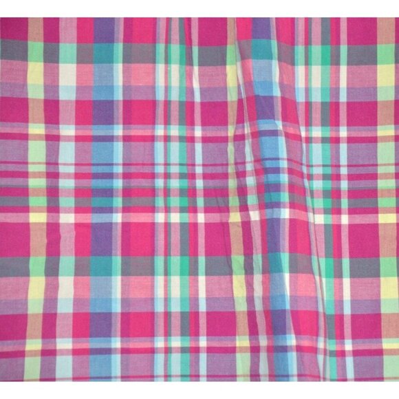 Lands' End Mens Button Down Shirt XL Pastel Plaid Short Sleeve Cotton Preppy - Picture 6 of 9